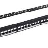 פנל תקשורת 1U 24P ללא קונקטורים ל-CAT6/6a (עם מגש נתיק)