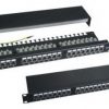 פנל 24 פורטים CAT6a מסוכך 1U + קונקטורים
