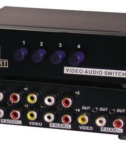 ממתג 3xRCA AV, עם 4 כניסות ויציאה אחת