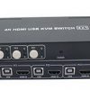 מתג KVM 4:1 אוטומטי HDMI 4K + USB + ספק + כבלים