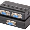 מפצל VGA מוגבר 2 מסכים 250MHz + ספק כוח