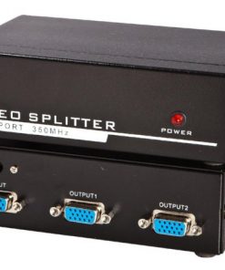 מפצל VGA מוגבר 2 מסכים 350MHz + ספק כוח