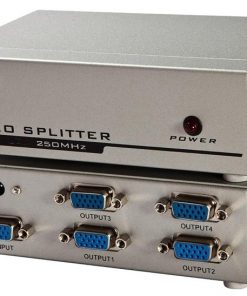 מפצל VGA מוגבר 4 מסכים 250MHz + ספק כוח
