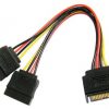 מפצל מתח SATA 15p זכר - 2 נקבות, 0.15 מ'