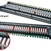 פנל תקשורת 1U 24P CAT5e עם קונקטור מסוכך
