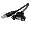 כבל USB2.0 זכר-נקבה לפאנל + ברגים, 1מ  AM-AF