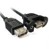 כבל USB2.0 נ-נ לפאנל + ברגים, 0.2מ 24AWG AF-AF