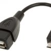 כבל OTG מ-MICRO B זכר ל-USB נקבה, 0.12מ