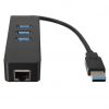 מתאם USB3.0- LAN GIGA RJ45+ 3*USB3.0 HUB