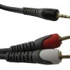 כבל אודיו 3.5MM - 2xRCA, אורך 3מ TopX