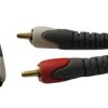 כבל אודיו 2xRCA ז-ז, אורך 15 מ' TopX