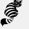 מדבקת קיר חתול שחור לבן זברה 38.9X50