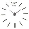 מדבקת קיר 3D שעון מעוצב בצבע אפור כהה מראה 120 ס"מ