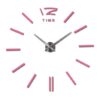 מדבקת קיר 3D שעון מעוצב בצבע ורוד מראה 120 ס"מ