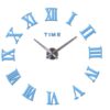 מדבקת קיר 3D שעון ספרות רומיות בצבע תכלת 120 ס"מ - קיים במלאי